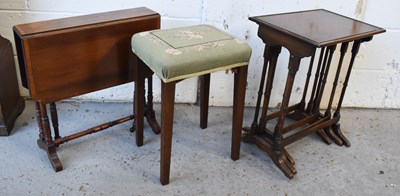 Lot 368 - A mahogany Sutherland table, a mahogany nest...