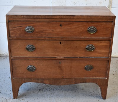 Lot 370 - A 19th century mahogany three drawer chest,...