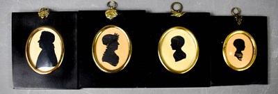 Lot 260 - Four Victorian silhouette profile portraits,...