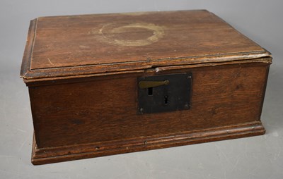 Lot 37 - A 17th century oak bible box, with moulded...