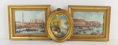 Lot 244 - A pair of Venetian prints in giltwood frames,...