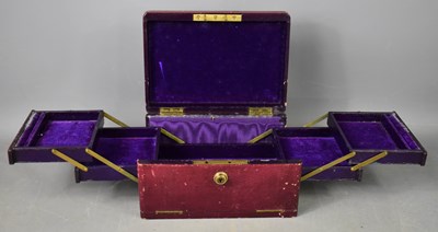 Lot 54 - A Bramah of London jewellery box in burgundy...