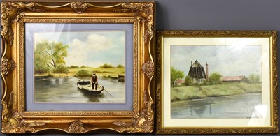 Lot 256 - Musgrave (Norfolk): landscape with fisherman...