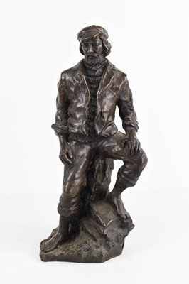 Lot 59 - A Letts resin figure of a fisherman, signed to...