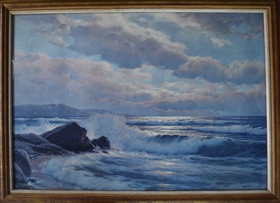 Lot 280 - Carl Kenzler (German 1872-1947): seascape, oil...