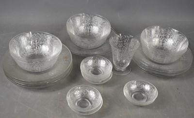 Lot 95 - A part set of Venetian etched glassware,...
