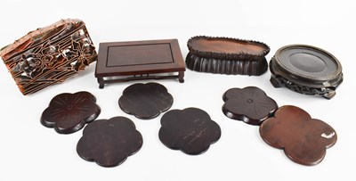 Lot 260 - A group of Chinese treen: six 19th century...