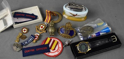 Lot 144 - A group of collectables to include badges: CPO...