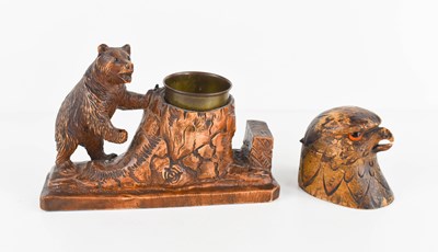 Lot 29 - A Blackforest style inkstand, together with an...