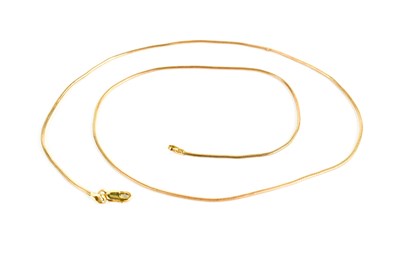 Lot 143 - A 9ct gold snake form necklace, with crab claw...