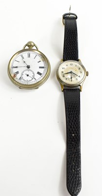 Lot 316 - A 1930s wristwatch with Arabic dial and...