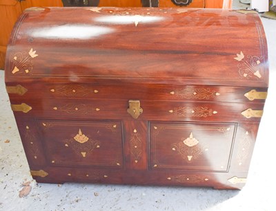 Lot 362 - A modern hardwood chest with domed top and...