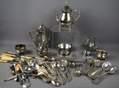 Lot 153 - A group of silver plate including a tea set,...