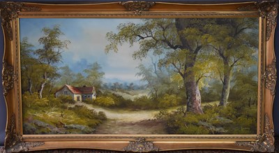 Lot 266 - Golding (20th century): oil on canvas, cottage...