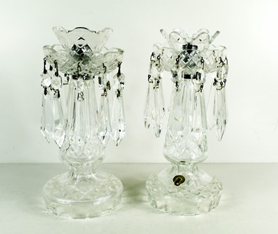 Lot 102 - A near pair of Waterford cut glass lustres,...