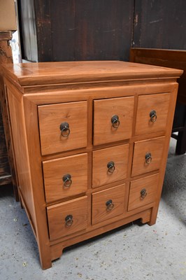 Lot 374 - A hardwood Chinese style chest of drawers, 47...