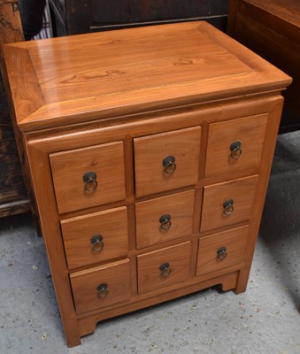 Lot 374 - A hardwood Chinese style chest of drawers, 47...