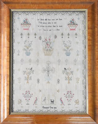 Lot 202 - A 19th century sampler, by Elizabeth Gray 1954,...