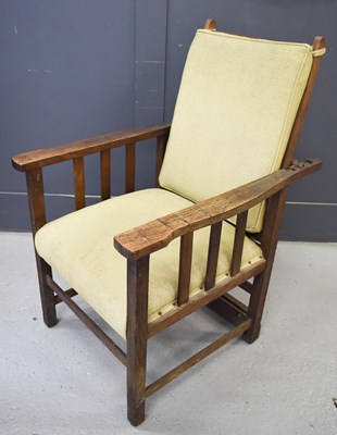 Lot 361 - An oak armchair, with angle adjustable back.