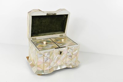 Lot 34 - A 19th century mother-of-pearl inlaid tea...