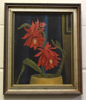 Lot 275a - A 20th century flower still ife, oil on canvas,...