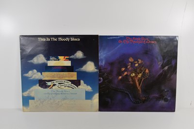Lot 100 - Two autographed Moody Blues LP records, both...