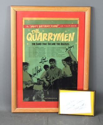 Lot 73 - The Quarrymen US Tour 2010 framed poster,...
