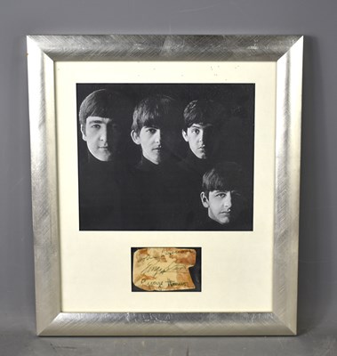 Lot 92 - The Beatles Autographs: A framed picture of...