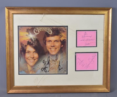 Lot 86 - The Carpenters, framed and mounted autographs,...
