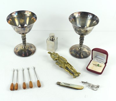 Lot 240 - A group of silver, silver plated and metal...