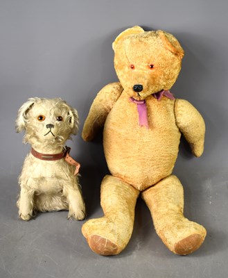 Lot 138 - A vintage large Teddy Bear, straw filled body,...