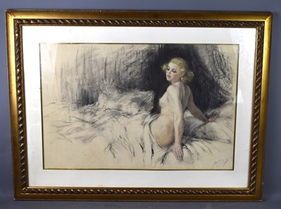 Lot 426 - Yves Diey (French 1892-1984): pastel of a...