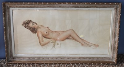 Lot 420 - A 20th century pastel on paper of a reclining...