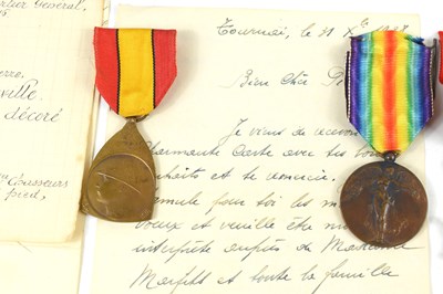 Lot 59 - A WWI medal group awarded to Pierre...