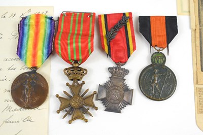 Lot 59 - A WWI medal group awarded to Pierre...