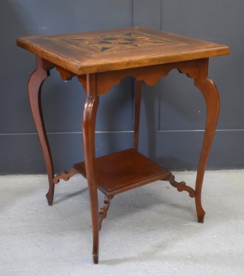 Lot 487 - A late Victorian Arts and Crafts inlaid...