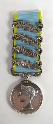 Lot 51 - A Crimea 1854-56 war medal with four clasps...