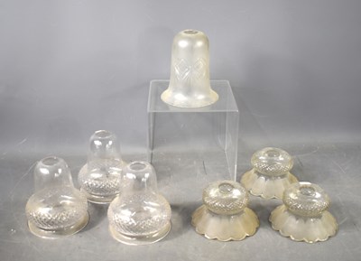 Lot 437 - A group of seven vintage light shades,...