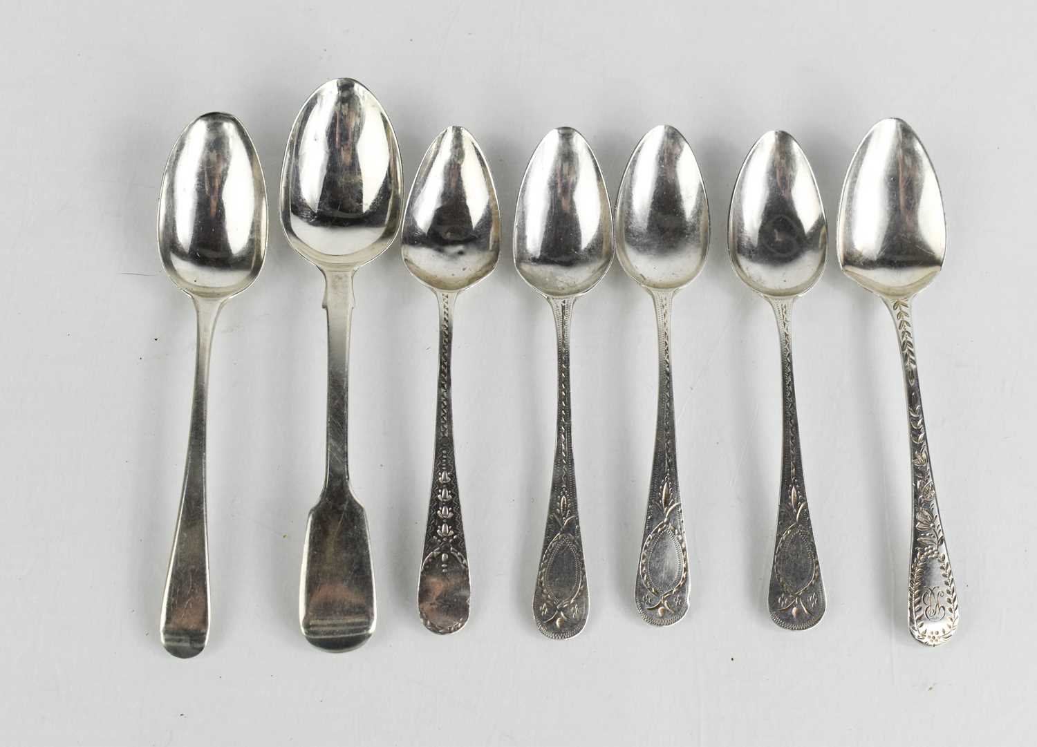 Lot 234 - A group of Georgian and later silver spoons,...