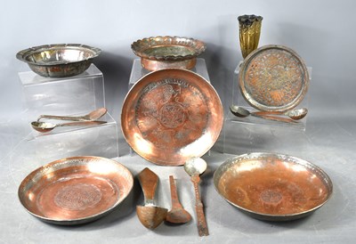 Lot 372 - A group of Iranian/Middle Eastern metalwares,...