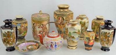 Lot 99 - A group of Japanese Satsuma ware to include...