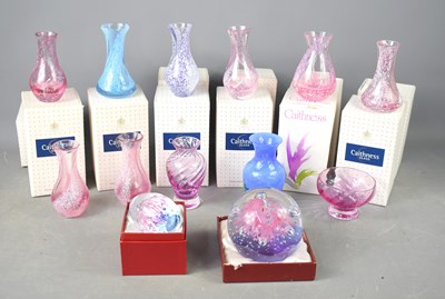 Lot 333 - A collection of Caithness glass bud vases of...