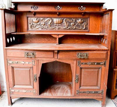 Lot 502 - An oak Arts and Crafts sideboard by Shapland &...