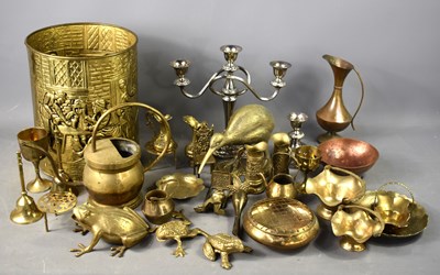 Lot 365 - A quantity of brass and copper ware to include...