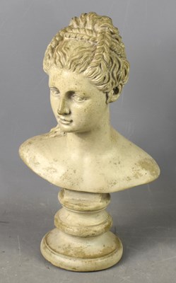 Lot 389 - A composite bust of classical female raised on...