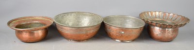 Lot 358 - Four Iranian/Middle Eastern silvered copper...