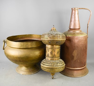 Lot 379 - A large Iranian/Middle Eastern copper vessel,...