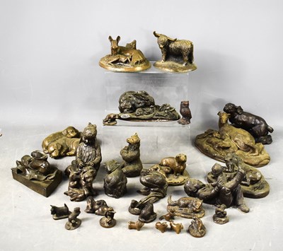 Lot 387 - A group of resin bronze style sculptures, in...