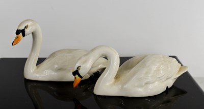 Lot 274 - A pair of Beswick swans, 11cm long.