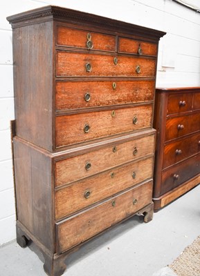 Lot 495 - A 19th century oak chest on chest, together...